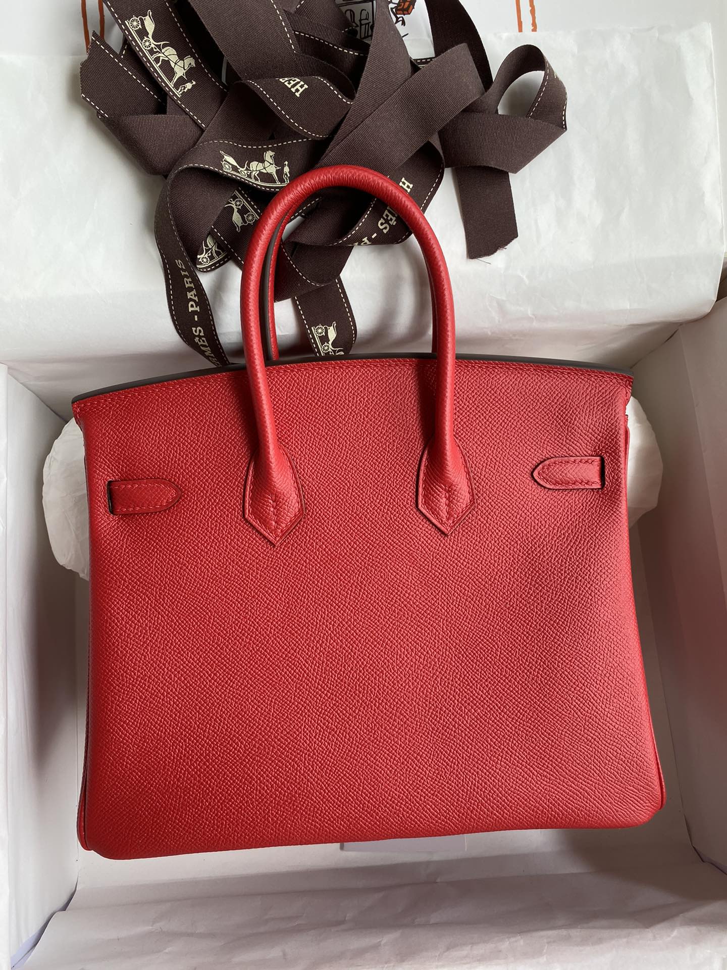 Hermes Birkin 25CM Epsom Leather Handbag Red